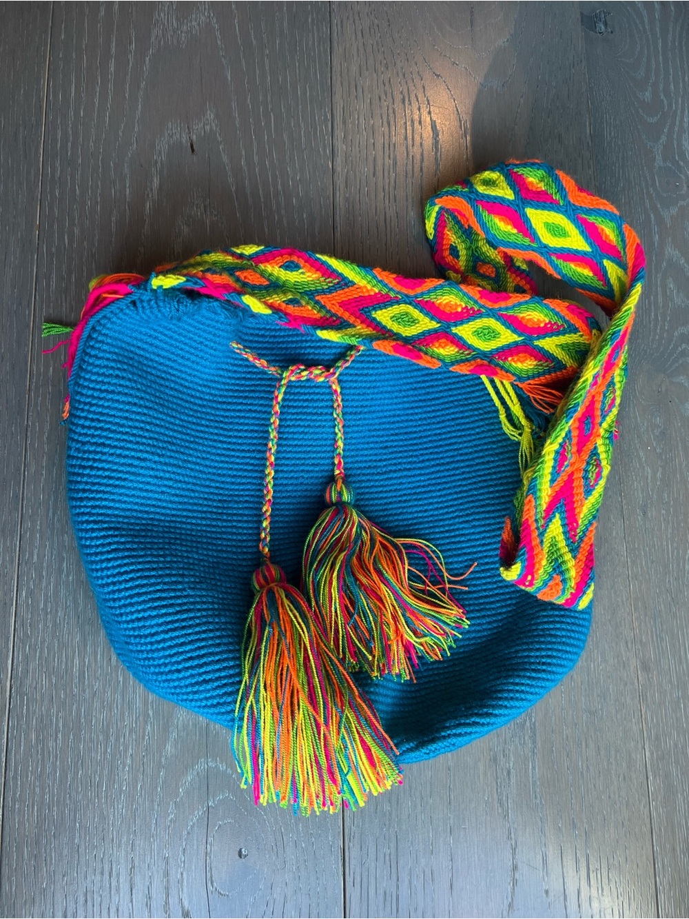 Las Olas Woven Bright Colorful Kids Crossbody Purse Bag with Multicolor Strap